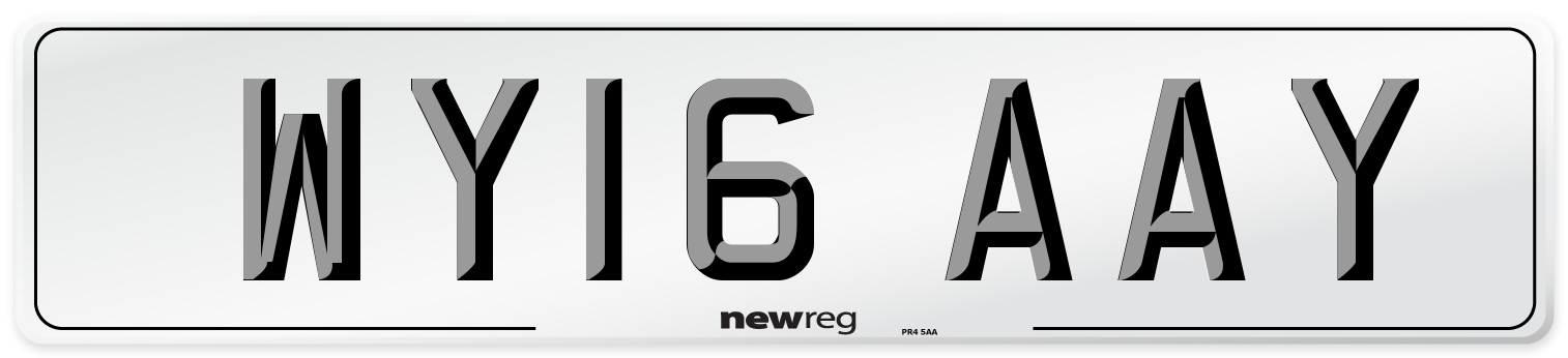 WY16 AAY Number Plate from New Reg